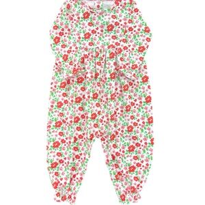 James & Lottie Isla Knit Long Bubble - Red & Pink Floral 3M